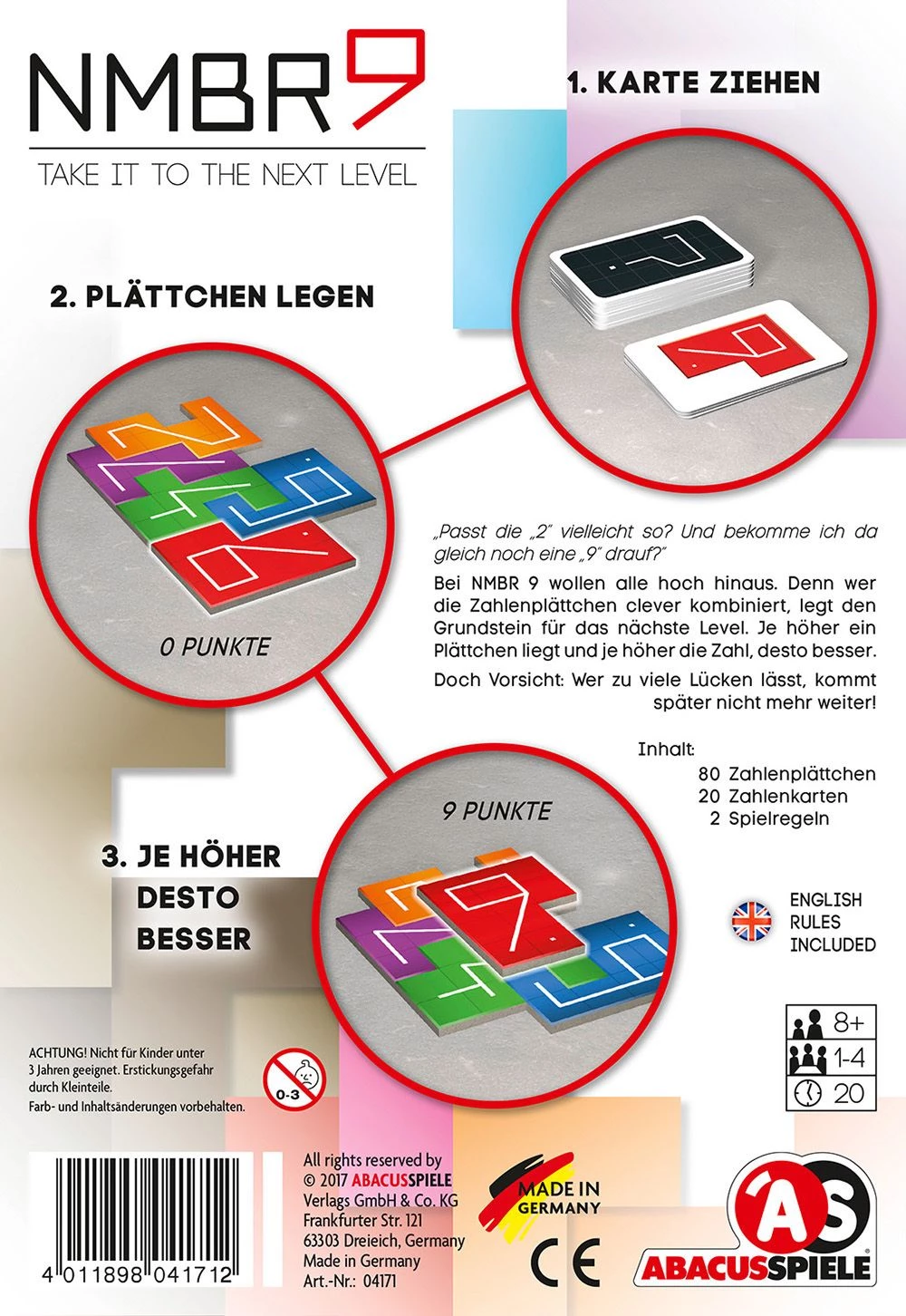 4011898041712 NMBR 9 – Legespiel von ABACUSSPIELE 1