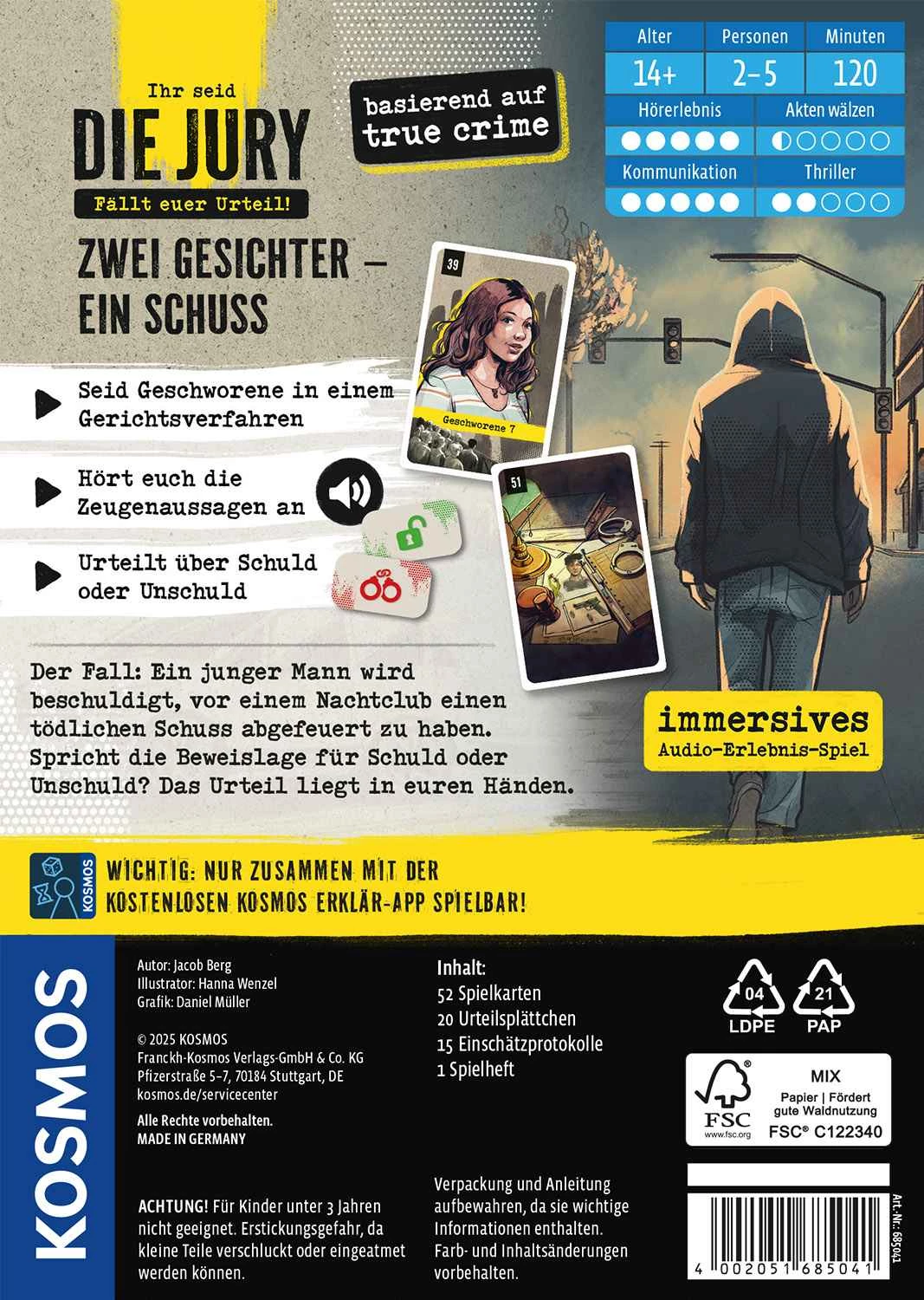 4002051685041 KOSMOS Ihr seid die Jury: Zwei Gesichter – ein Schuss, Krimispiel 1