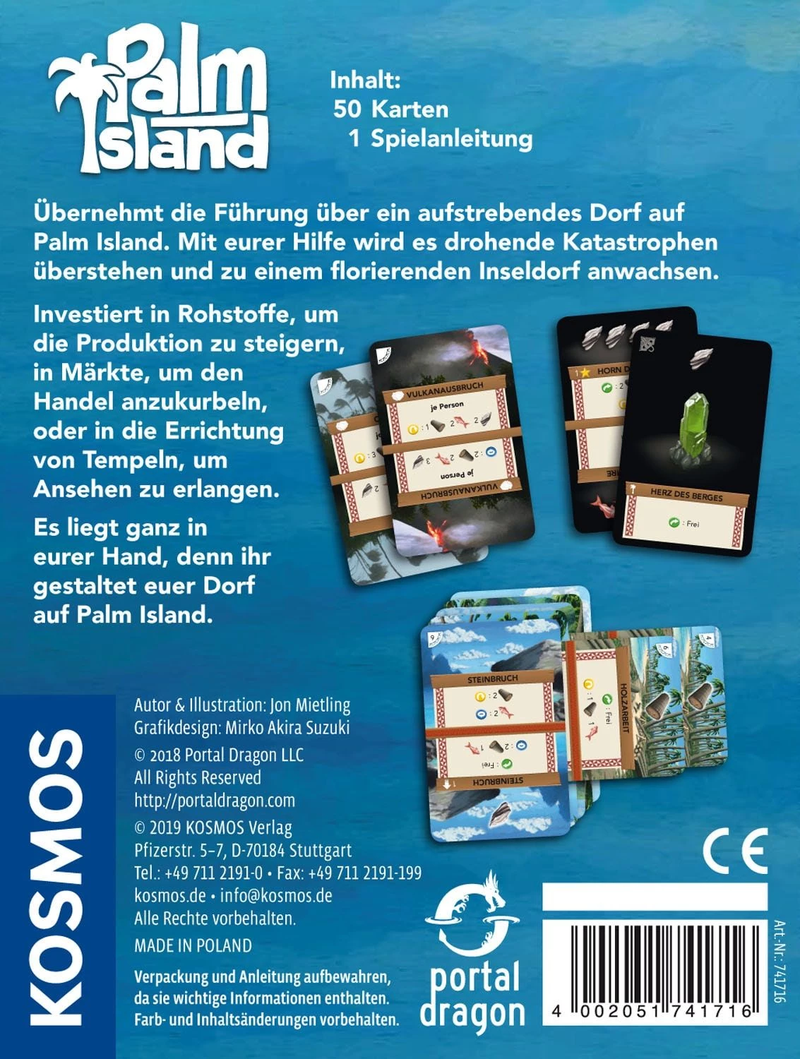 4002051741716 Kosmos Palm Island – Kartenspiel für 1–2 Personen 1