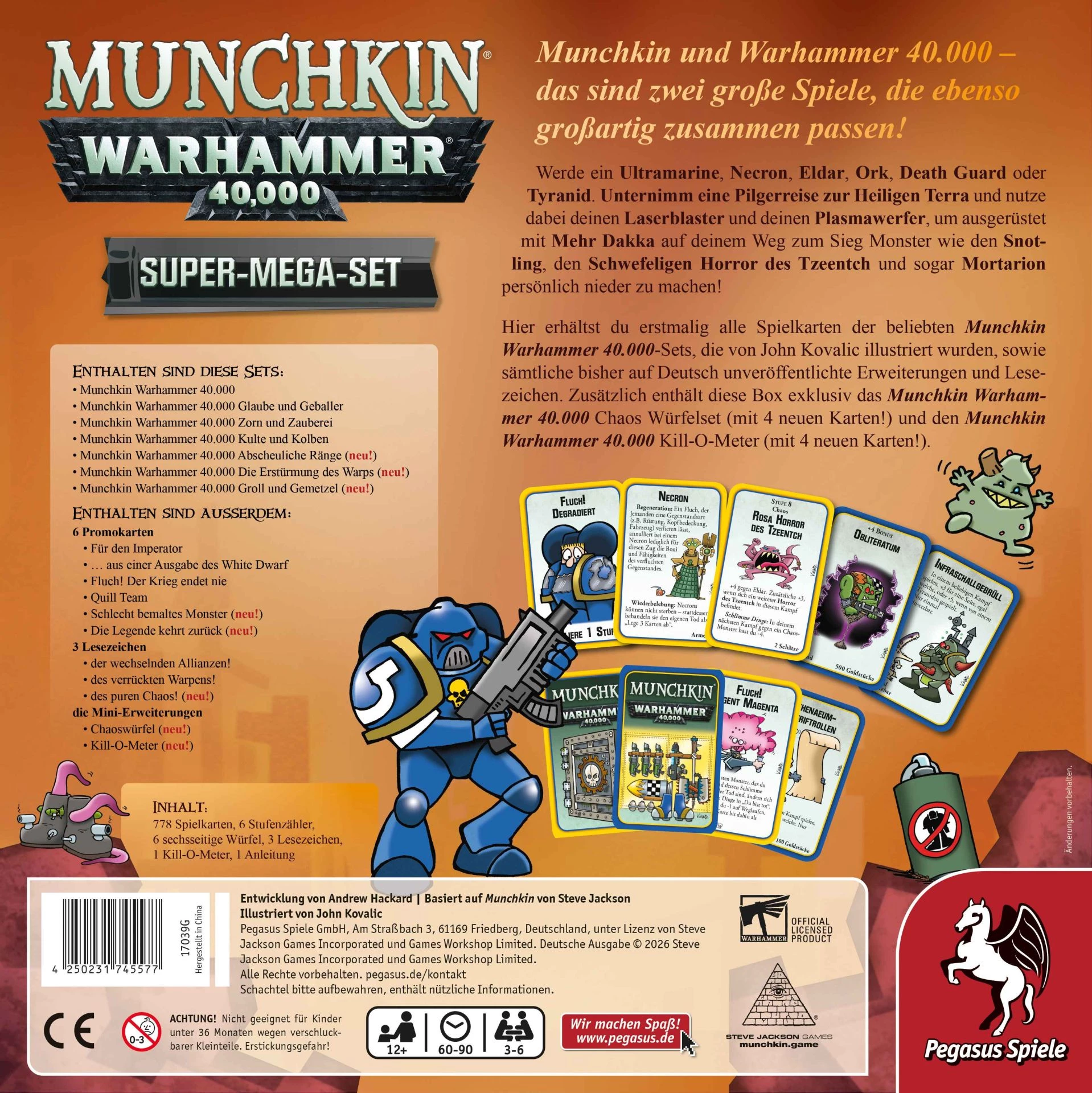 17039G Pegasus Spiele Munchkin Warhammer 40K Super Mega Set, Kartenspiel 3