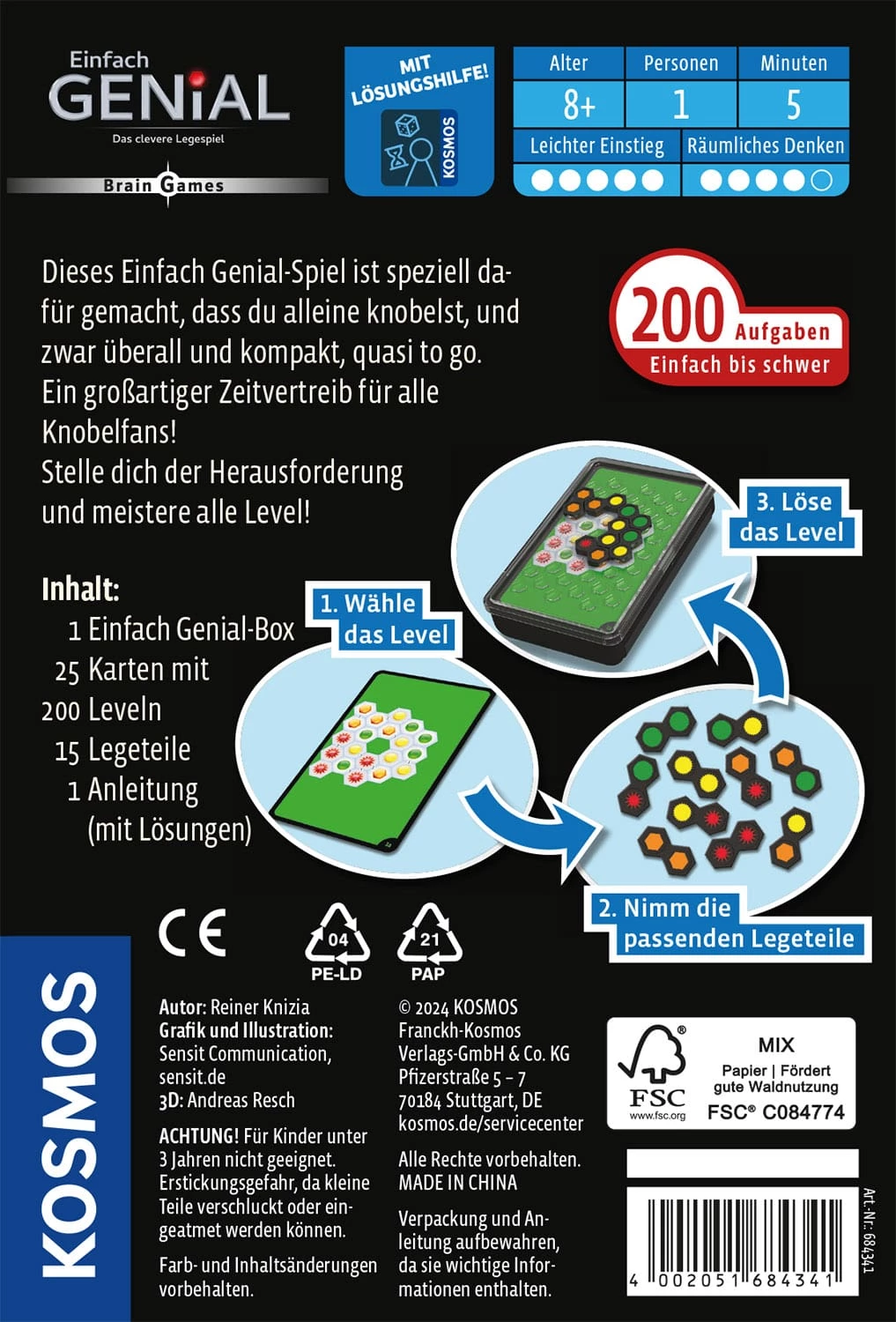 4002051684341 KOSMOS Einfach Genial Brain Games – Logikspiel für 1 Person 1