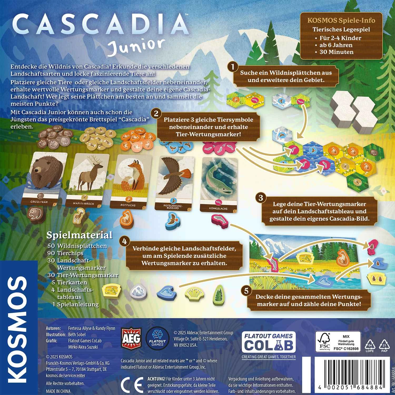 4002051684884 Kosmos Cascadia Junior – Legespiel für 2–4 Personen ab 6 Jahren 1