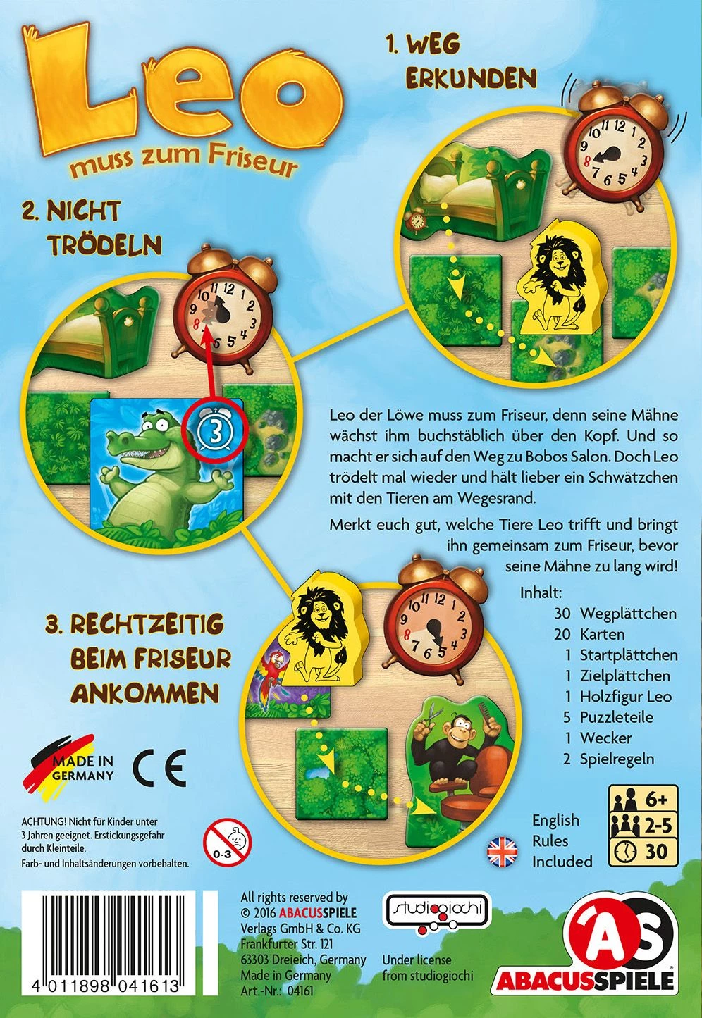 4011898041613 Leo muss zum Friseur – kooperatives Kinderspiel von ABACUSSPIELE 1