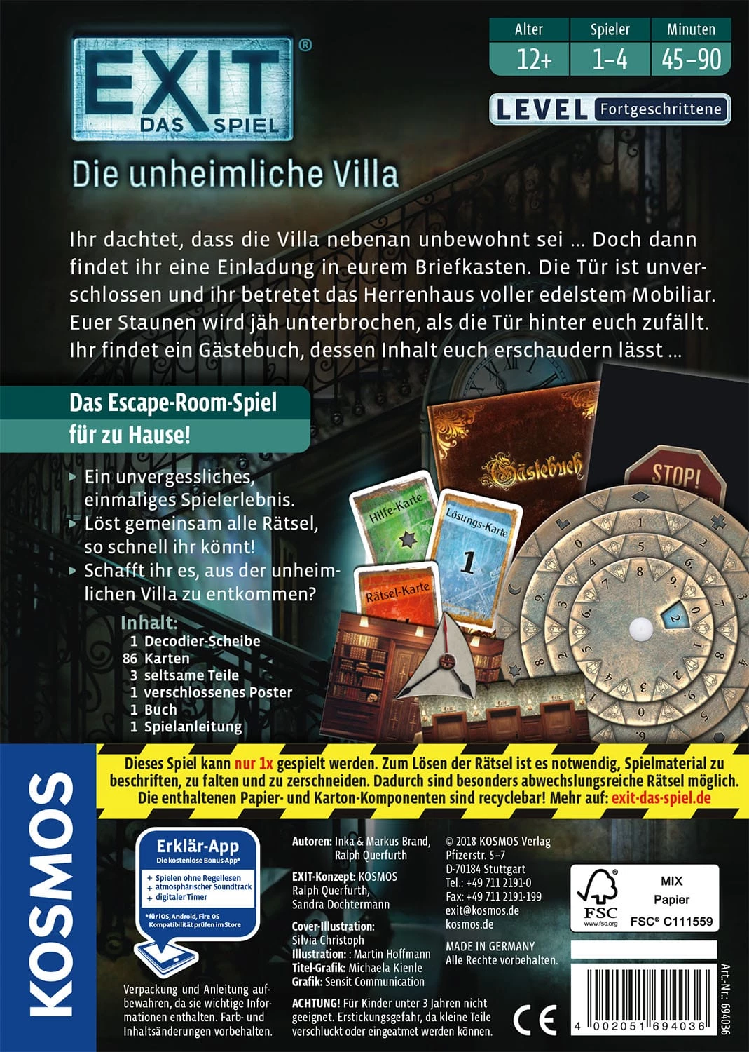 4002051694036 KOSMOS EXIT – Das Spiel: Die unheimliche Villa 1