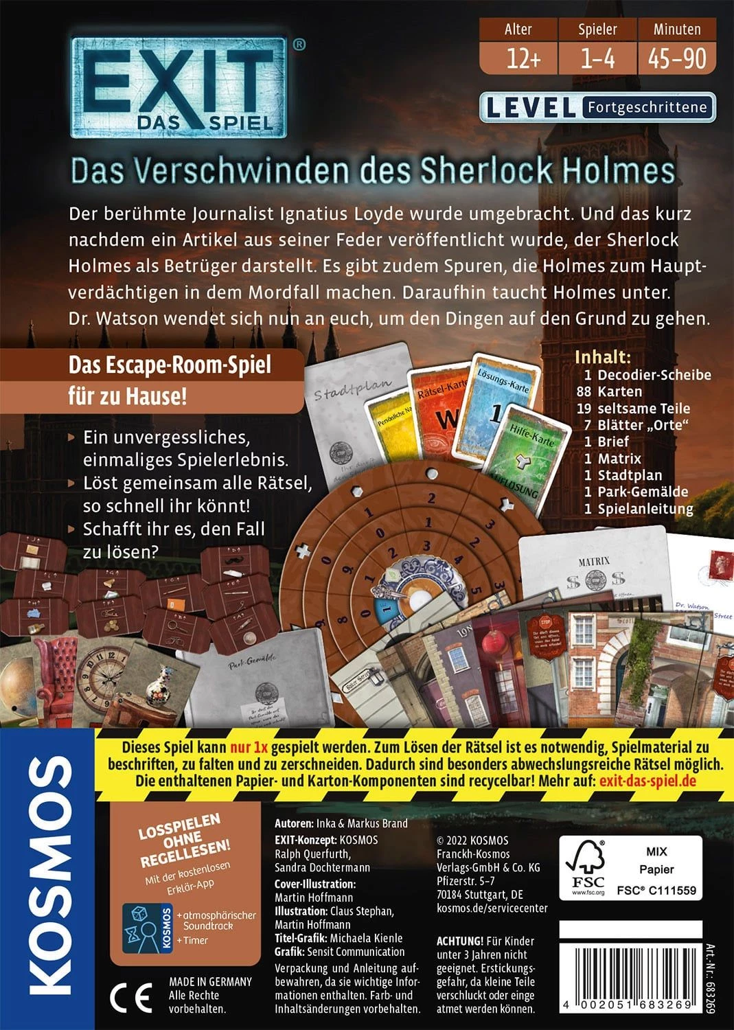 4002051683269 KOSMOS EXIT – Das Spiel: Das Verschwinden des Sherlock Holmes 1